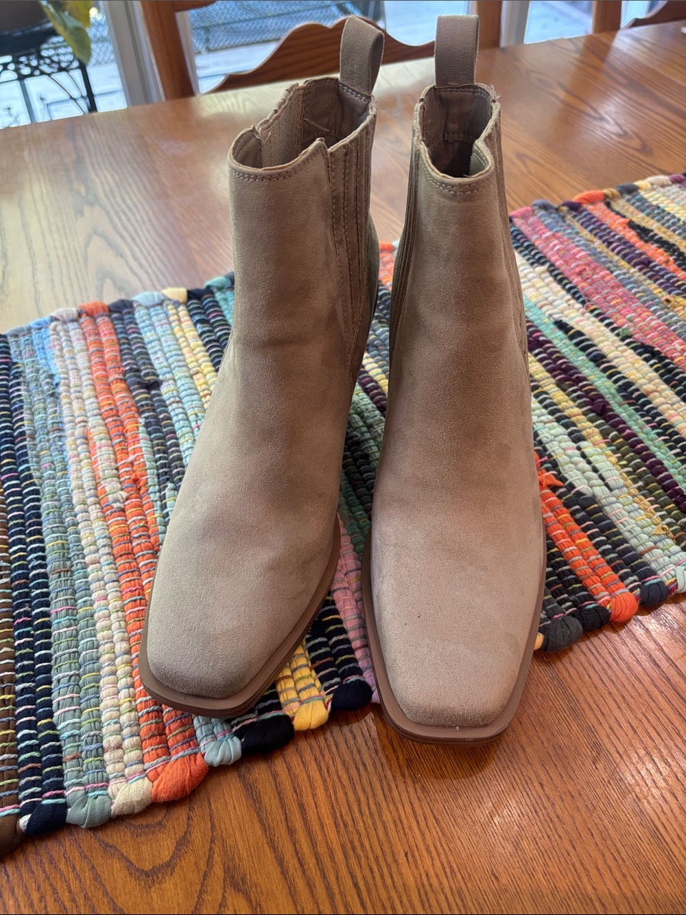 Women's Suede Ankle Boots in Taupe, by Michael Shannon. Size 8